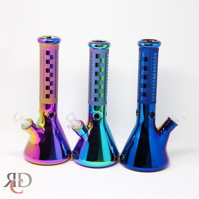 WATER PIPE 7MM BEAKER ELECTRO PLATED WITH MULTI SHAPE DESIGN WP3221 1CT